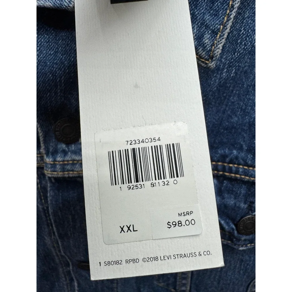 NWT Levi's Premium Tencel Denim Trucker Jacket Dark Wash Indigo Mens Size XXL
